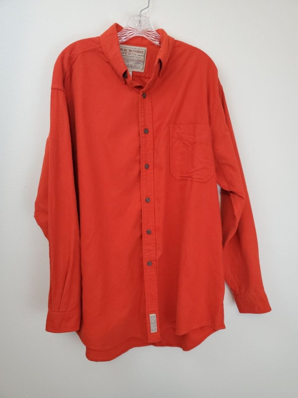 Abercrombie & Fitch 80's/90's chamois shirt in hunter orange flannel